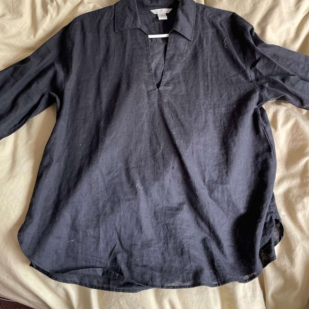 H&M Black linen Shirt